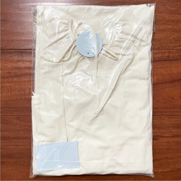 NWT HILL HOUSE Ivory Puffed Long Sleeve Gathered Neck Open Back Maxi Dress XXL - Picture 8 of 11